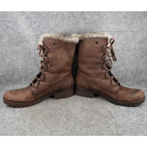 Abeo Shoes Womens 10 Boots Helena Leather Winter Waterproof Snow Warm Lace Up - Picture 9 of 14